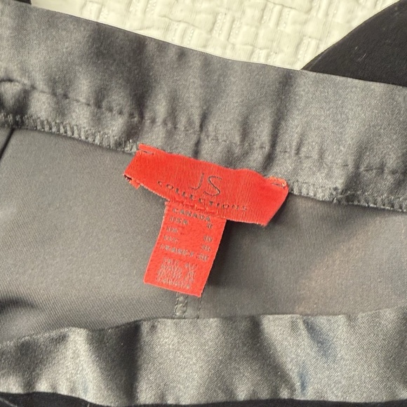 JS Collections Women's Sz 8 Black Velvet Wide Leg Pants Side Zip Edgy Grunge - Picture 4 of 11